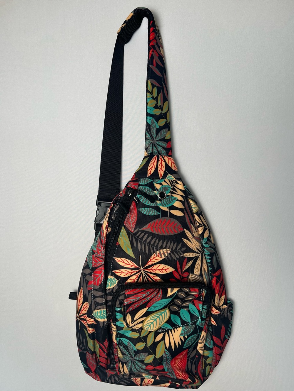 Floral Multicolor Crossbody Backpack Pockets Travel